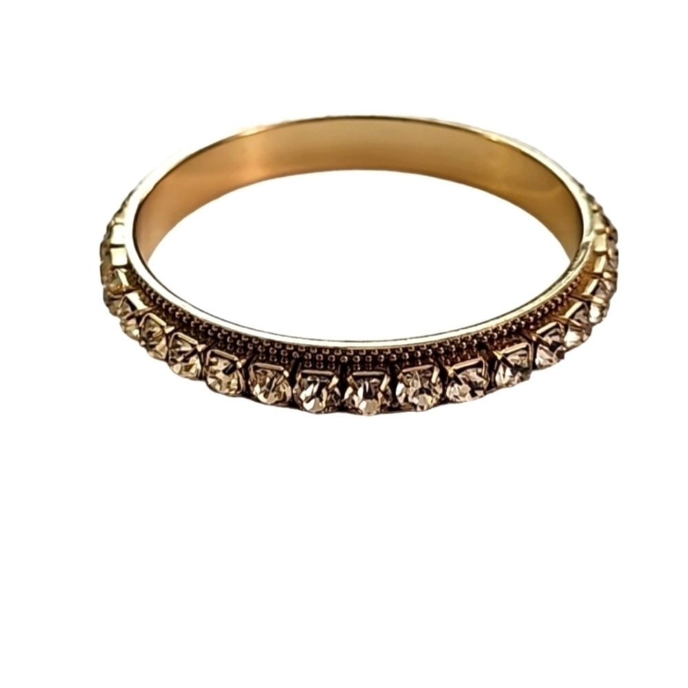 Vintage rhinestone gold plated bangle bracelet